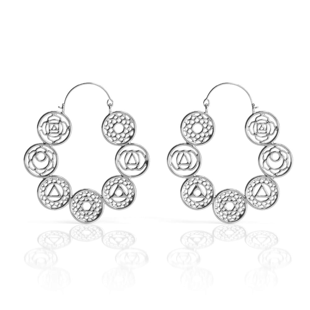 Chakra Silver Hoops