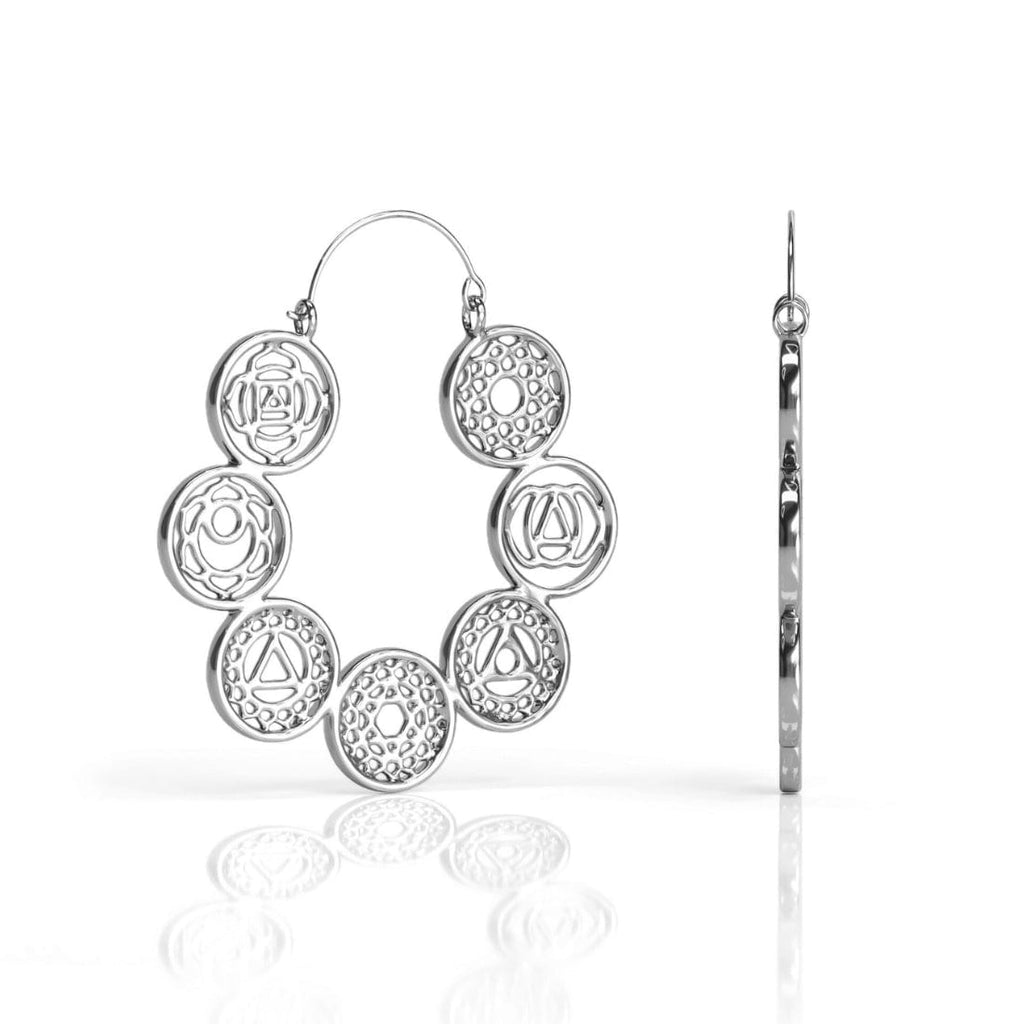 Chakra Silver Hoops